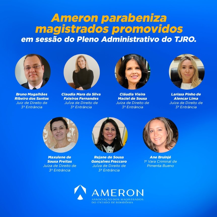 Leia mais sobre o artigo Ameron parabeniza magistrados promovidos em sessão do Pleno Administrativo do TJRO